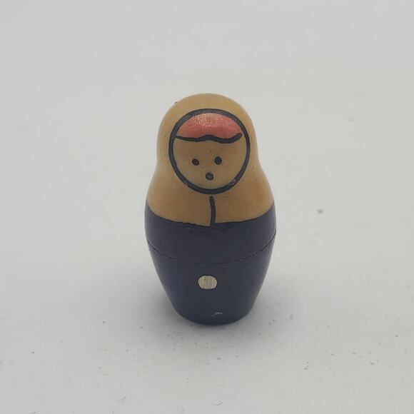 Vintage Wooden Russian Nesting Dolls 5pc Matryoshka Set Hand Painted Folk Art - Picture 13 of 16